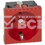 Механизм розетки Legrand 1-м СП Mosaic 2 модульный, с заземлением, красный Legrand 077214 124965, фото2
