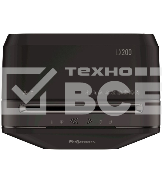 Шредер Fellowes PowerShred LX200 черный (секр.P-4)/перекрестный/12лист./22лтр./скрепки/скобы/пл.карты