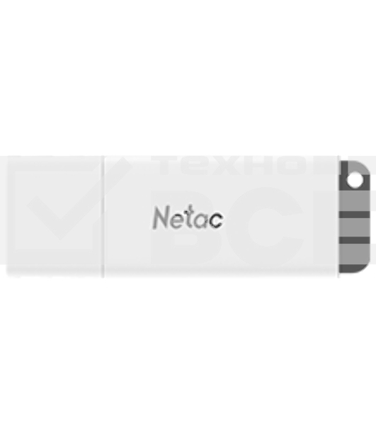 Флеш диск Netac U185 128Gb <NT03U185N-128G-20WH>, USB2.0, с колпачком, пластиковая белая