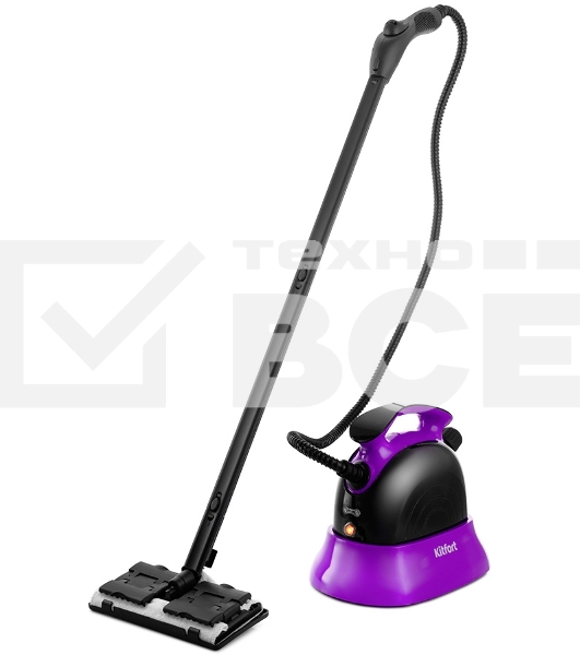 Пароочиститель напольный Kitfort КТ-9102-1 черный/фиолетовый