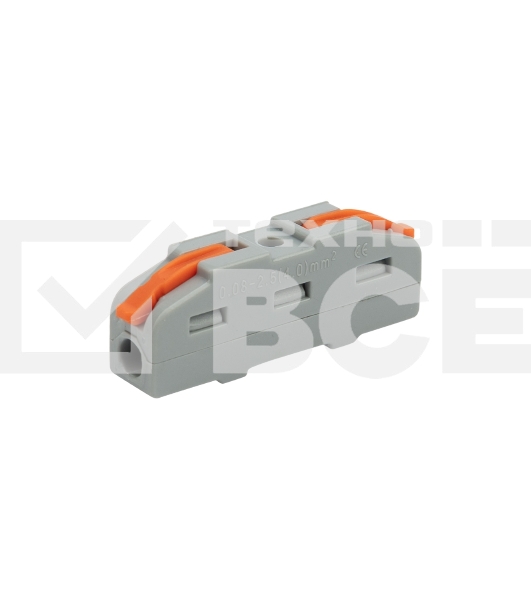 Клемма СМК 222-421 проходная 1 полюс (0,08-4 мм²), серая (5 шт./уп.) Rexant