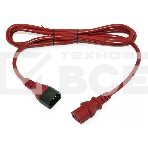 Шнур для блока питания Hyperline PWC-IEC13-IEC14, IEC 320 C13, вилка C14, 3 м, 10А, провода 3 х 1,0 кв. мм, красный, фото2