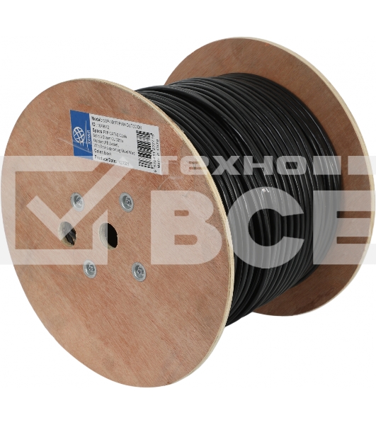 Кабель сетевой Ningbo FTP 4 пары cat5E solid 0.5мм Cu molded 305м серый outdoor стальной трос