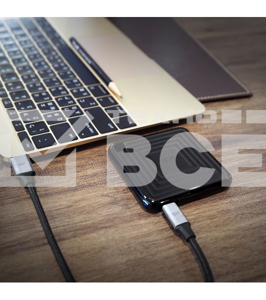 Твердотельный диск 2TB Silicon Power PC60, External, USB 3.2 Type-C [R/W - 540/500 MB/s] черный