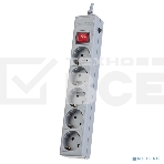 Сетевой фильтр Perfeo 'POWER+',PF_A4663 (5,0 м, 5 розеток, серый (PF-PP-5/5,0-G)), фото 1