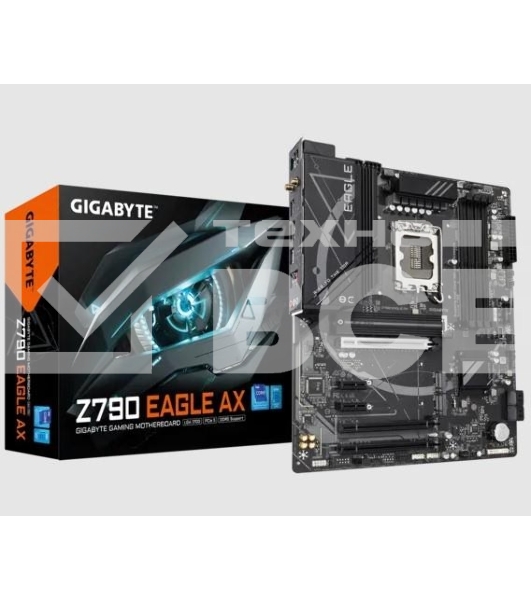 Материнская плата Gigabyte Z790 EAGLE AX, LGA 1700, Intel Z790, 4xDDR5, 4xSATA, 3xM.2, 1xPCIe 3.0 x1, 1xPCIe 4.0 x4, 1xPCIe 5.0 x16, 1xHDMI, 1xDP, 1x 2.5Gb LAN, 2xUSB-A 2.0, 4xUSB-A 3.2 Gen 1, 1xUSB 3.2 Gen 2, 7.1, ATX