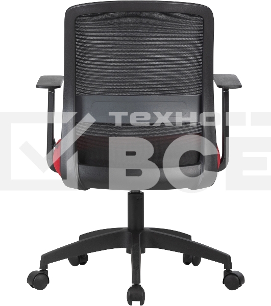 Кресло компьютерное Cactus CS-MC333-BKRD черный, сиденье темно-красный, сетка/ткань, низк.спин. крестов. пластик, пластик черный