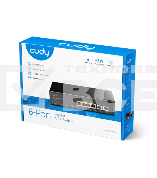 Коммутатор Cudy GS1006P (L2) 6x1Гбит/с 6PoE+ неуправляемый