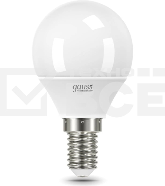 Лампа светодиодная LED Elementary Шар 12W 920lm E14 4100K 53122 Gauss