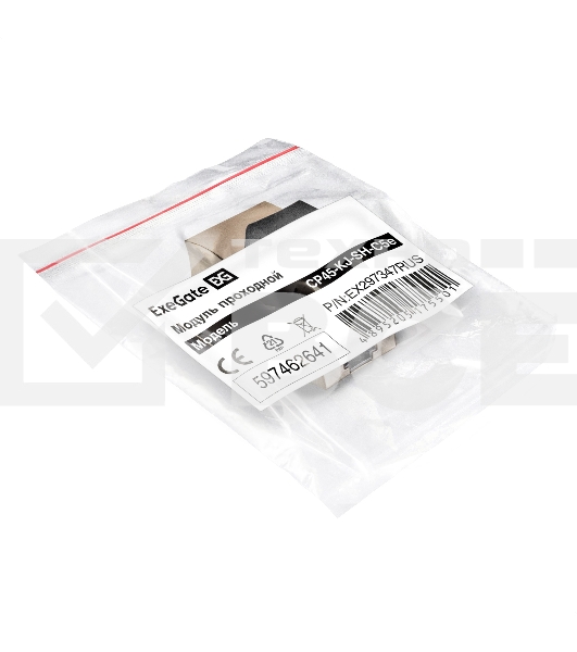 Модуль проходной ExeGate CP45-KJ-SH-C5e (RJ45-RJ45 формата Keystone Jack, Кат.5e, экранированный)