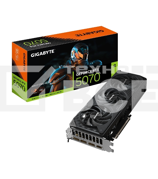 Видеокарта Gigabyte PCI-E GV-N5070WF3OC-12GD 1.0 NVIDIA GeForce RTX 5070 12Gb 192bit GDDR7 2805/28000 HDMIx1 DPx3 HDCP Ret