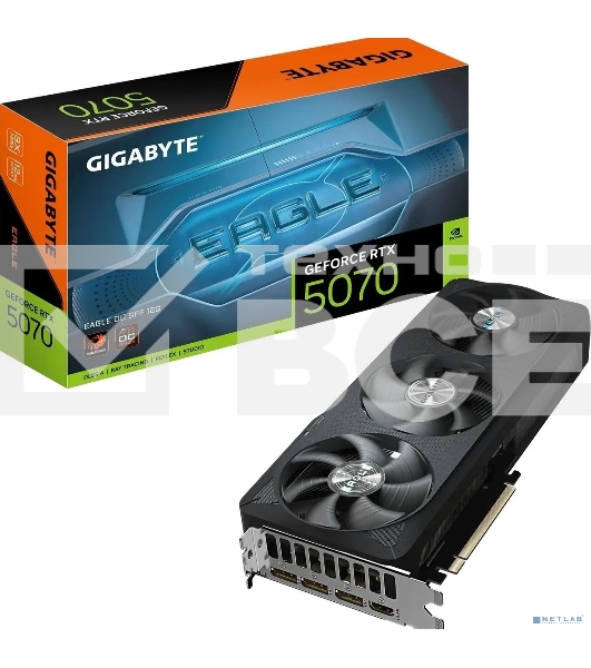 Видеокарта Gigabyte PCI-E GV-N5070EAGLE OC-12GD 1.0 NVIDIA GeForce RTX 5070 12Gb 192bit GDDR7 2805/28000 HDMIx1 DPx3 HDCP Ret