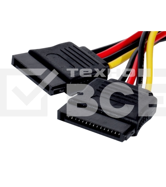 Кабель питания 2xSATA (от разъема Molex (IDE)  блока питания), 15см Exegate