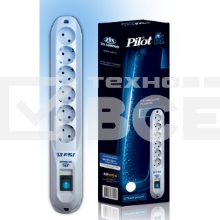 Сетевой фильтр Pilot GL 7 м (6 розеток) белый (коробка)