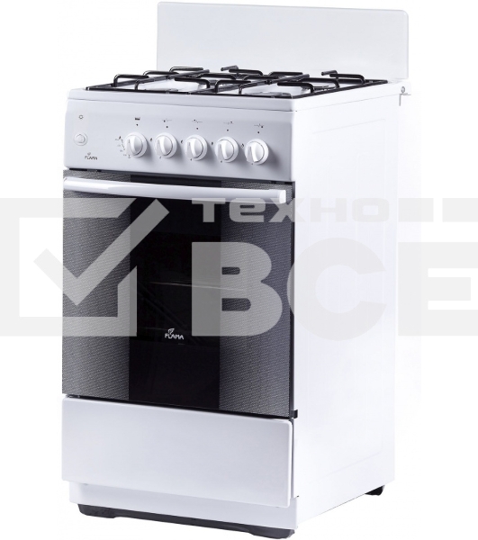 Плита Комбинированная Flama AK 1416 W белый (без крышки) реш.эмаль