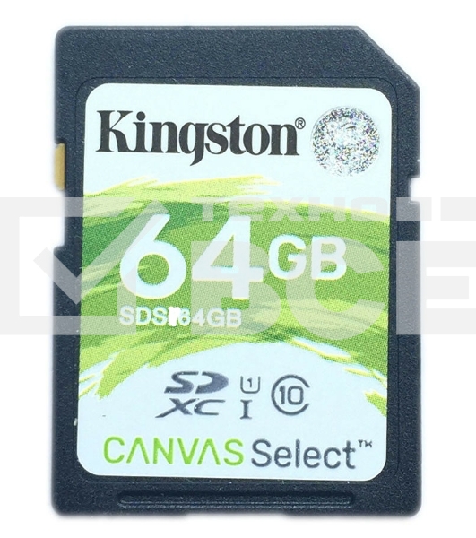 Флеш карта SDHC 64Gb Class10 Kingston <SDS2/64GB>, Canvas Select 100R CL10 UHS-I