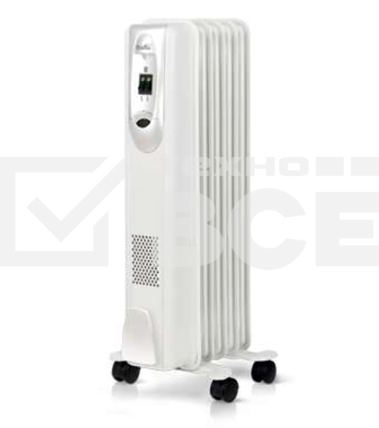 Масляный обогреватель Ballu Comfort BOH/CM-05WDN 1000 (5 секций) белый, 1000 Вт, 15 м2, термостат