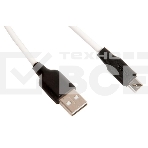 Кабель USB 2.0 hoco X21, силиконовая оплетка, AM/microBM, бело-черный, 1м, фото2