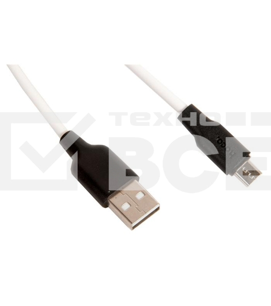 Кабель USB 2.0 hoco X21, силиконовая оплетка, AM/microBM, бело-черный, 1м