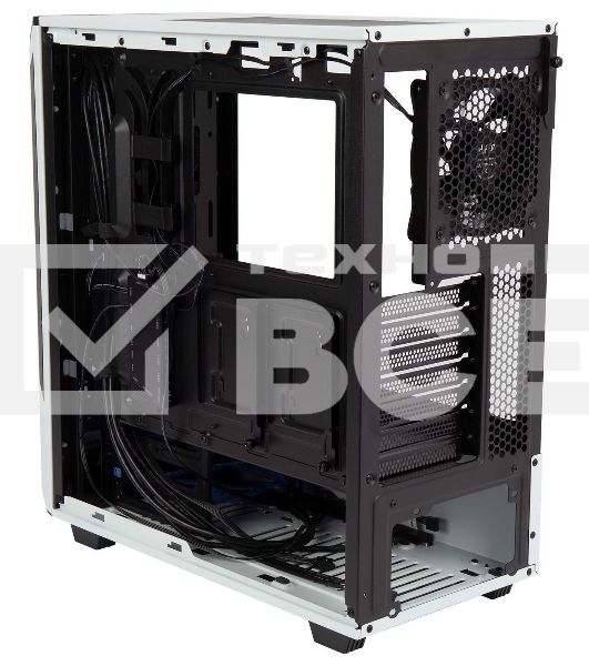 Компьютерный корпус Hiper PW81 белый без БП ATX 3x120мм 2xUSB2.0 2xUSB3.0 audio bott PSU