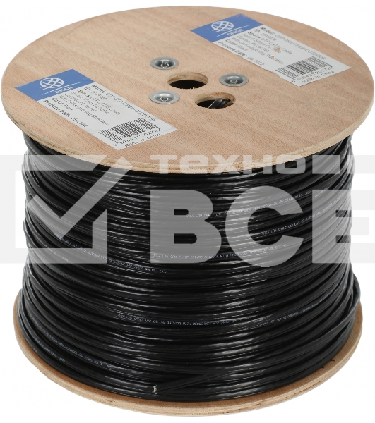 Кабель сетевой Ningbo UTP 4 пары cat5E solid 0.5мм Cu molded 305м серый outdoor стальной трос