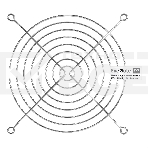 Решетка для вентилятора 140x140 ExeGate EG-140MR (140x140 мм, металлическая, круглая, никель), фото 1