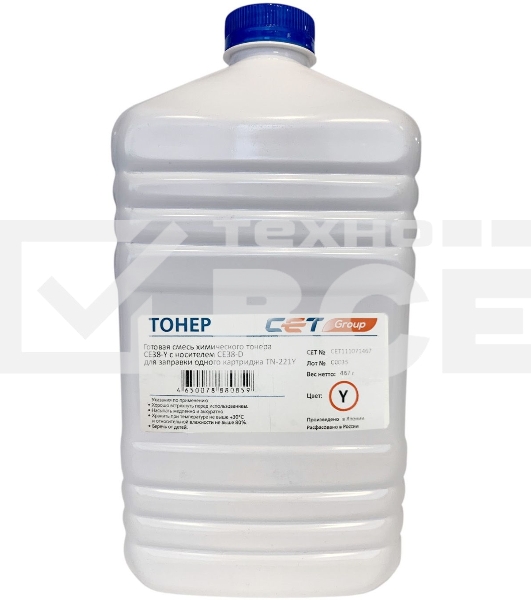 Тонер Cet CE38-Y CET111071467 желтый бутылка 467гр. для принтера KONICA MINOLTA Bizhub C227/287