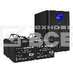 Комплект ИБП EX295990RUS + батарея 75Aч EX282983RUS 4шт (инвертор, синус, для котла) ExeGate SineTower SZ-3000.LCD.AVR.3SH.1C13.RJ.USB <3000VA/2400W, чистый синусоида, LCD дисплей, AVR, 3*Schuko+1*C13,RJ45/11, USB, линейно-интерактивный, Black> + батарея , фото2