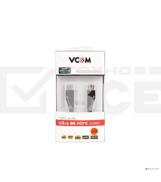 Кабель HDMI 19M/M,ver. 2.1, 8K@60 Hz 1.5m VCOM <CG860-1.5M>