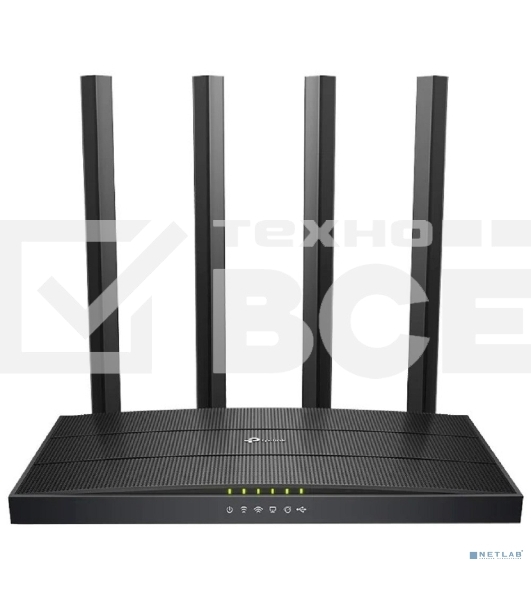 Роутер беспроводной TP-Link Archer C6U AC1200 10/100/1000BASE-TX/4G ready черный