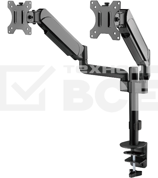 Кронштейн для мониторов ЖК Digma D-MM202D черный 17'-32' макс.9кг крепление к столешнице поворот и наклон