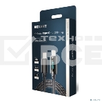 Кабель Rexant Type-C – Lightning для Apple, 3А, 1м, в черной нейлоновой оплетке, с LED-дисплеем, фото3