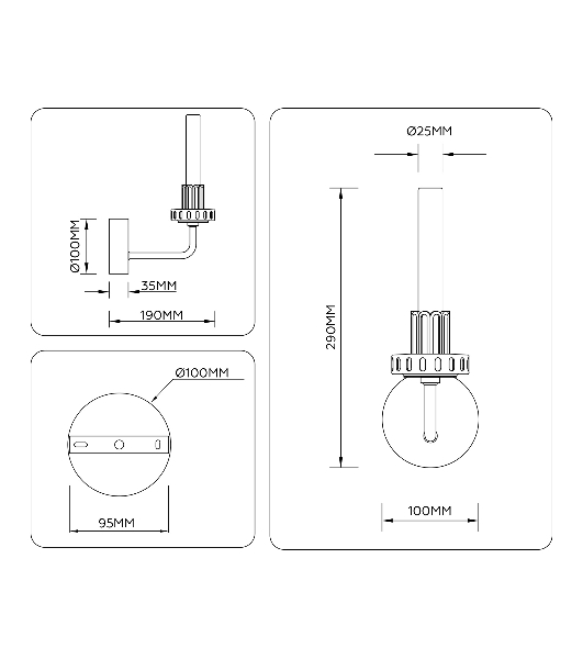 Светильник Ambrella light LH53128 GD/WH/GB золото/белый/серо-синий 2W 3000K 100*190*290