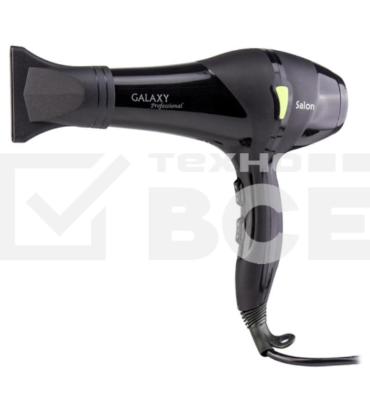 Фен для волос профессиональный Galaxy Line GL 4317, черный, 2200 Вт, АС мотор, 2 скоростных режима, 3 температурных режима, защита мотора от перегрева, защитная сетка, подвесная петля,  насадка-концентратор