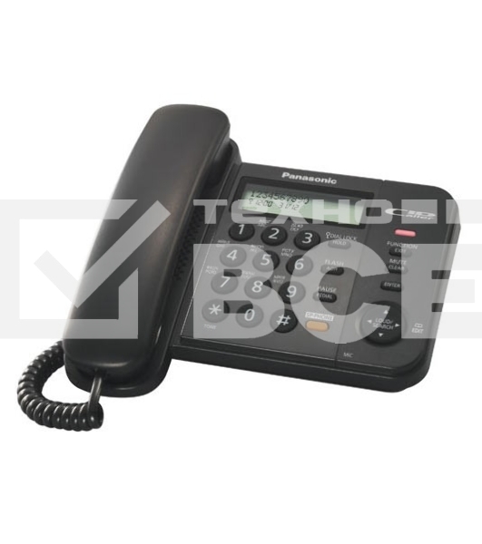 Телефон проводной Panasonic KX-TS2358RUB черный АОН,Caller ID,ЖКД,блокировка набора,выключение микрофона,кнопка 