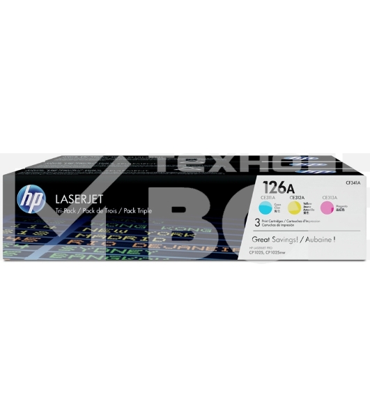 Картридж лазерный комплект HP CF341A голубой/пурпурный/желтый для LJ CP1025 3 х 1000 стр
