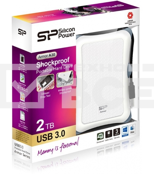 Внешний жесткий диск Silicon Power USB 3.0 2Tb A30 SP020TBPHDA30S3W Armor 2.5