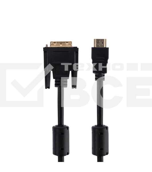Шнур HDMI - DVI-D с фильтрами, длина 7 метров (GOLD) (PE пакет) Rexant