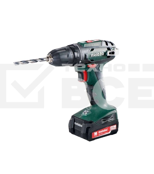 Дрель-шуруповерт Metabo BS 14.4 Li 602206540, Аккумуляторный, 14,4В, 2 АКБ, Кейс