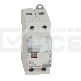 Выключатель дифференциального тока (УЗО) 2п 63А 30мА тип AC DX3 Leg 411506