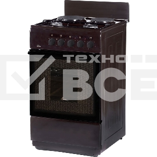 Плита комбинированная Flama RK 2201 B коричневый, конфорок 4 шт, духовка 50 л, 50 см x 85 см x 60 см