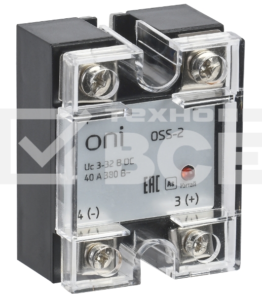 Реле твердотельное OSS-2 40А 380В AC 3-32В DC ONI OSS-2-3-40-B