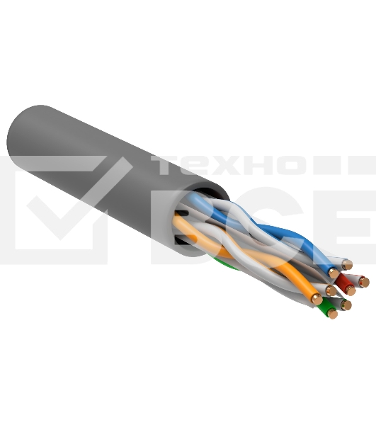 Кабель связи витая пара U/UTP, кат.6 4x2х23AWG solid, LSZH, 305м, серый Кабель связи витая пара U/UTP, кат.6 4x2х23AWG solid, LSZH, 305м, серый