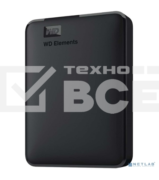 Внешний HDD 2.5' Western Digital Elements Portable, 5TB, USB 3.2 Gen 1 Type-A, 5400 rpm, черный