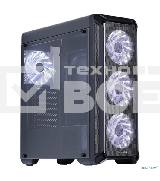 Корпус ZALMAN I3, без БП, большое боковое окно, черный,  ATX