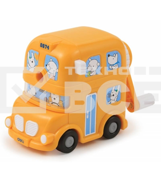 Точилка для карандашей механическая Deli BUS E0674 1 отверстие пластик ассорти коробка