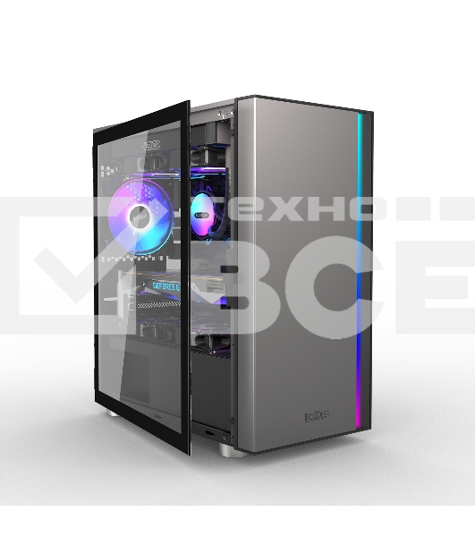 Компьютерный корпус без блока питания PCCOOLER LM300 ARGb BK, Flat Mid Tower, черный, TG, 0.45 SPCC, 1x120мм mATX, mITX 170/330/150мм 2x2.5