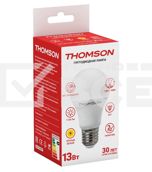 Лампа светодиодная Hiper THOMSON LED A60 13W 1100Lm E27 3000K TH-B2007