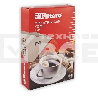 Фильтры для кофе Filtero №4/80,  для кофеварок капельного типа,  бумажные,  80 шт