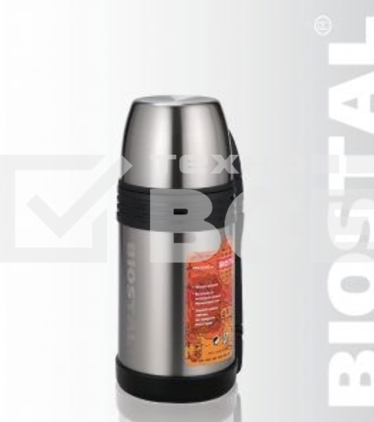 Термос BIOSTAL-СПОРТ NGP1200P 1.2 л, универс, ручка и рем. для переноски, доп. пласт. чашка